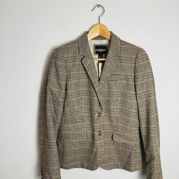 J. Crew Collection Prince Of Wales Wool Blazer NWT RARE